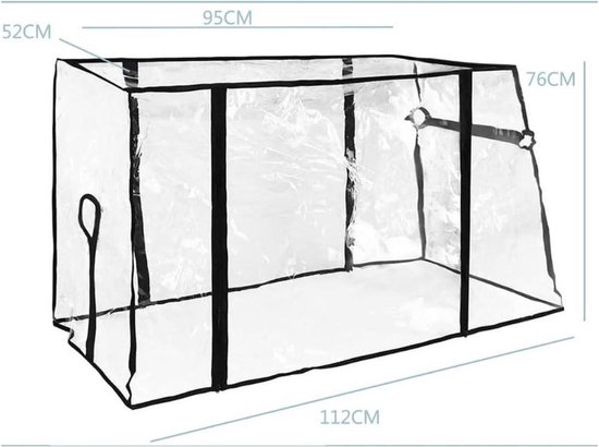 Regenhoes voor bolderkar - transparant - opvouwbaar - strand - waterdicht - accessoires - universeel van Van然而 — afbeelding 4