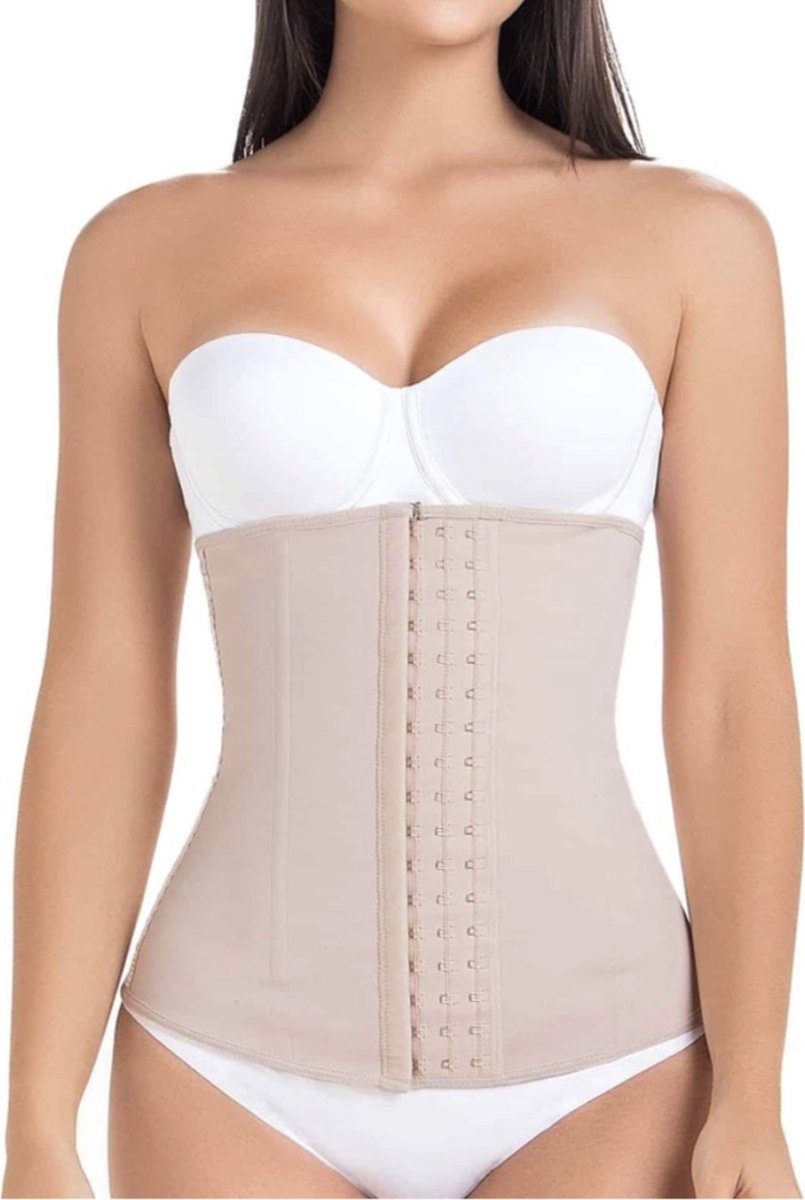 Goedkoopste Waisttrainer - Waist Cincher - Korset - Maat XS - Kleur Beige / Nude - LYCRA - Ondergoed - Latex - Slank - MariaE - Slimwear - Afvallen