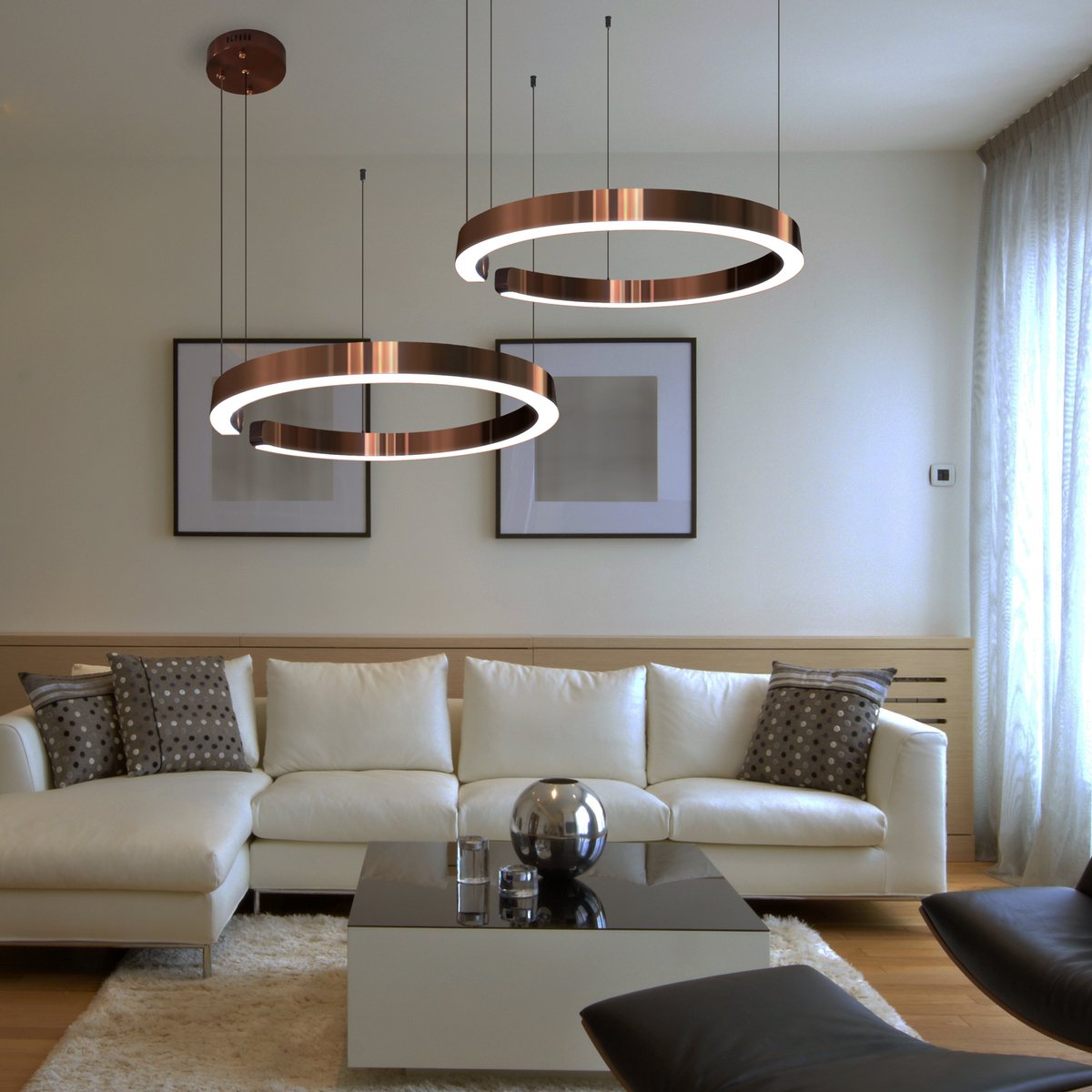 Hanglampen Eetkamer Industrieel - Hanglamp Rose Goud Woonkamer - Plafondlamp - 60cm