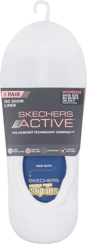 Skechers Lot de 5 Chaussettes pour femme avec doublure semi-microfibre non Terry - Wit - Taille unique