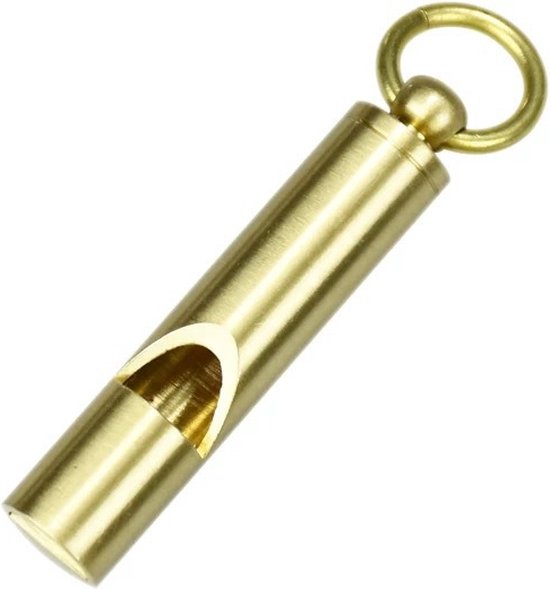 Sifflet - Sifflets d'arbitre- Sifflet de survie - Sifflet d'urgence - Sifflet d'urgence - Sifflets - Laiton - Avec Ring - Haute fréquence - Or - Pour les urgences, l'entraînement, les sports de outdoor