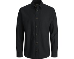 Jack & Jones - Heren Overhemden Linnen Shirt - Zwart - Maat XL