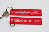 Remove Before Flight sleutelhanger F-35 Lightning gevechtsvliegtuig
