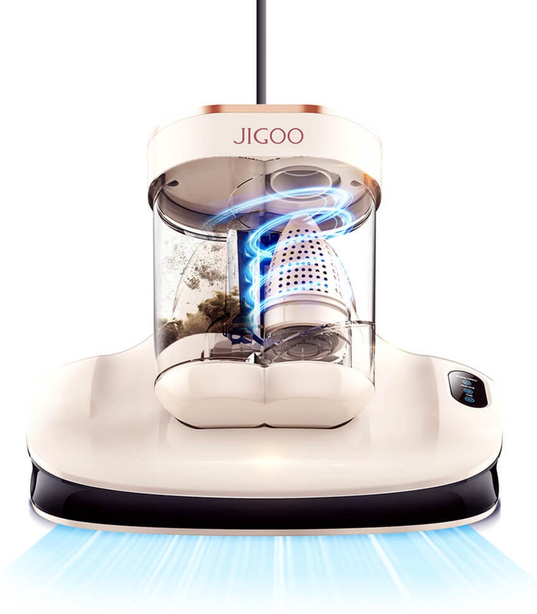 JIGOO S100 Smart Dual-Cup Matrasstofzuiger met 350W Vermogen en 12KPa Zuigkracht