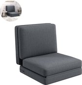Slaapstoel - Uitklapbaar - Slaapbank - Logeerbed - Zetelbed - Slaapfauteuil - Vouwbed - 1 persoons - Zeer comfortabel - Donkergrijs