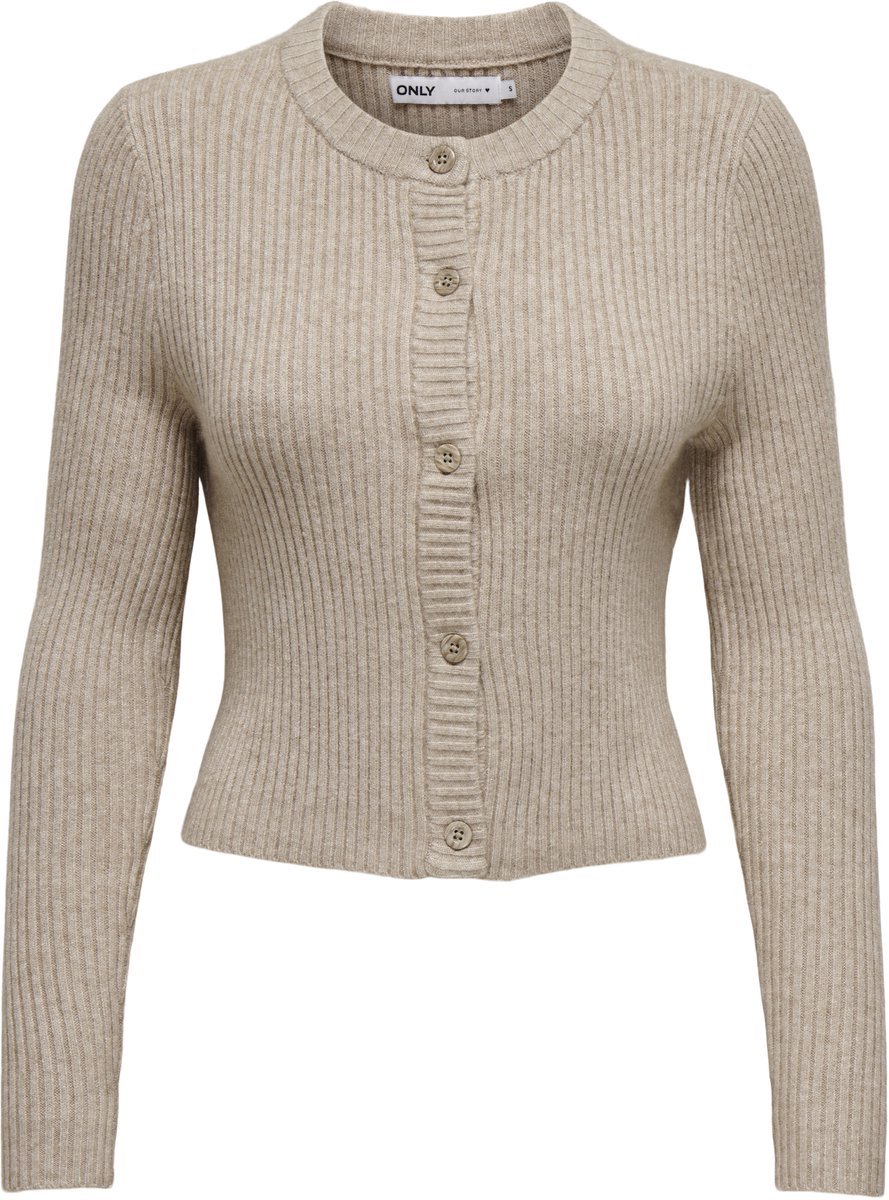 Only Vest Onlkatia Ls Button Cardigan Knt Nca 15311840 Mocha Meringue/w. Melange Dames Maat - S