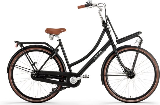 Popal Daily Dutch Prestige N7 - Transportfiets - Stadsfiets - Dames - 59 centimeter - Mat Zwart
