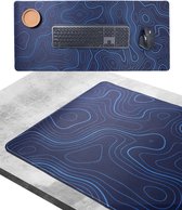 Bol.com What's Goods XXL Grote Muismat - 90x40 cm - Topografisch - 4 mm - Blauw aanbieding
