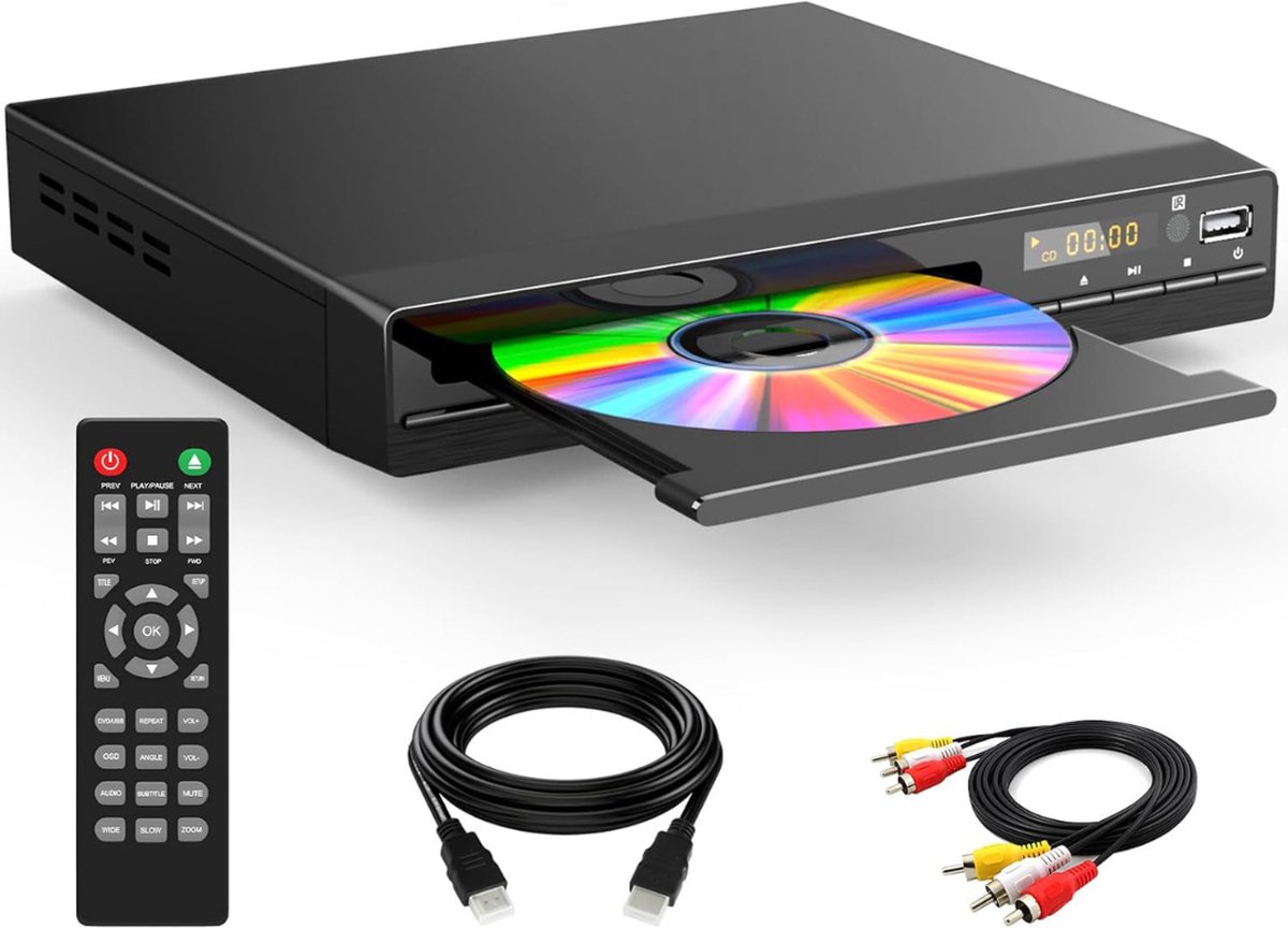 White-Label® DVD Speler met HDMI - Blu Ray Spelers - Externe DVVD Speler - Zwart