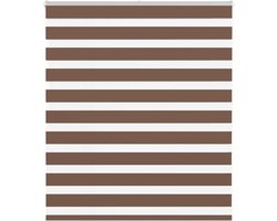 vidaXL - Zebra - rolgordijn - 125x100 - cm - stofbreedte - 120,9cm - polyester - bruin