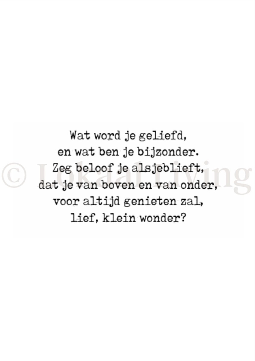 Lokaal Living - a4 poster - lief, klein wonder - babykamer - poster babykamer - gedicht - kraamcadeau