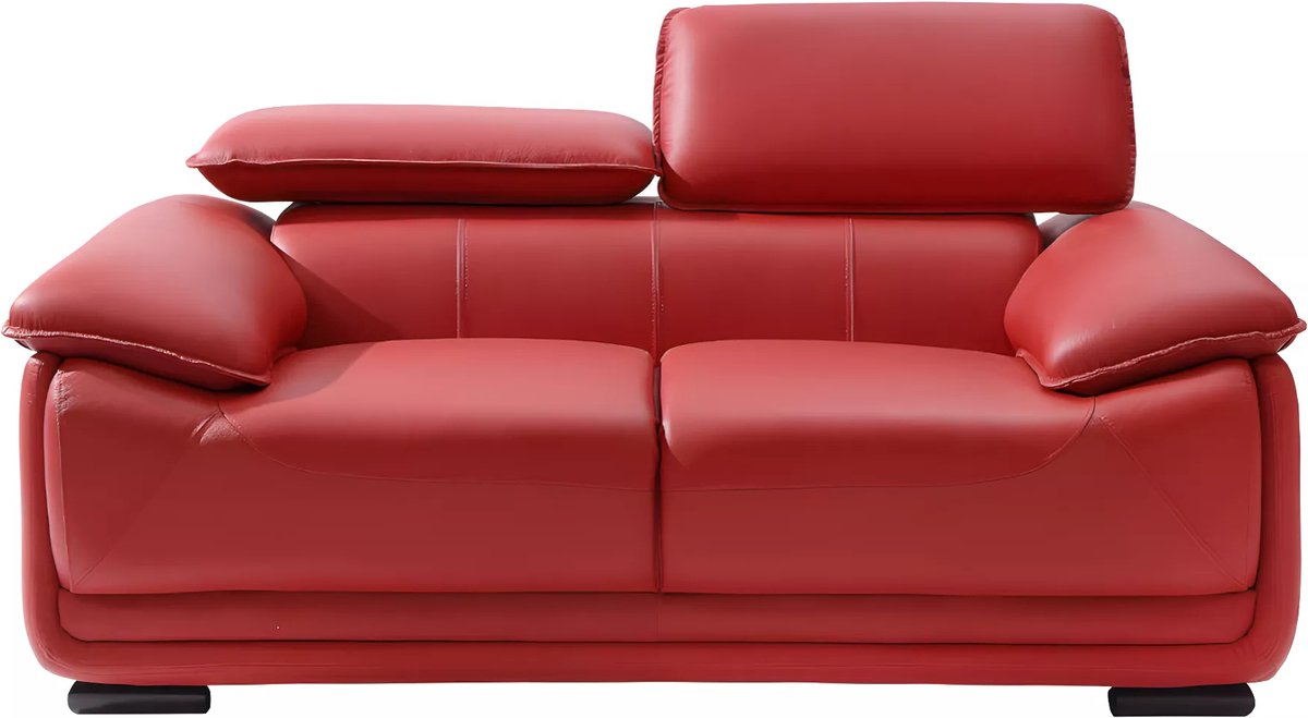 Vente-unique Tweezitsbank van leer MACELO - Rood