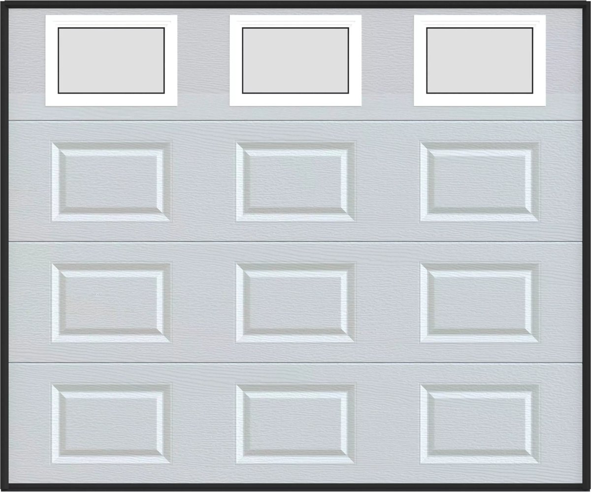Vente-unique Sectionale garagedeur met cassettes - Wit - Met ramen - Met Somfy-motor - CAOPAS