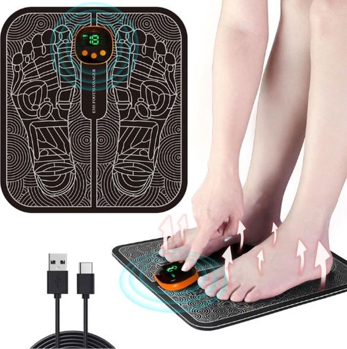 Goedkoopste BIRONY® Voetmassage Apparaat Bloedsomloop - Massage Apparaat - Massageapparaten - Voetmassage Apparaat Neuropathie - Instelbare Modi En Intensiteit - Draadloos
