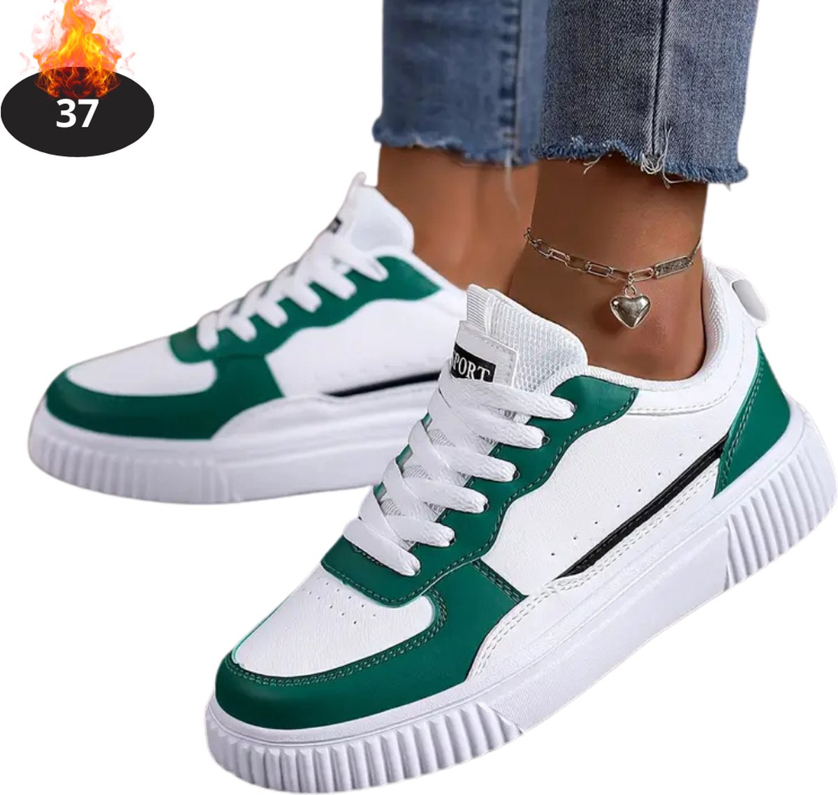 Livano Schoenen Dames Sneakers Comfortabel Casual Volwassen Groen