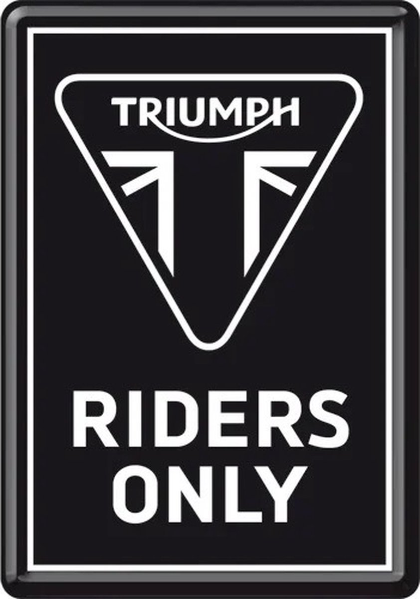 Metal Card Triumph Riders Only 10x14 cm ansichtkaart