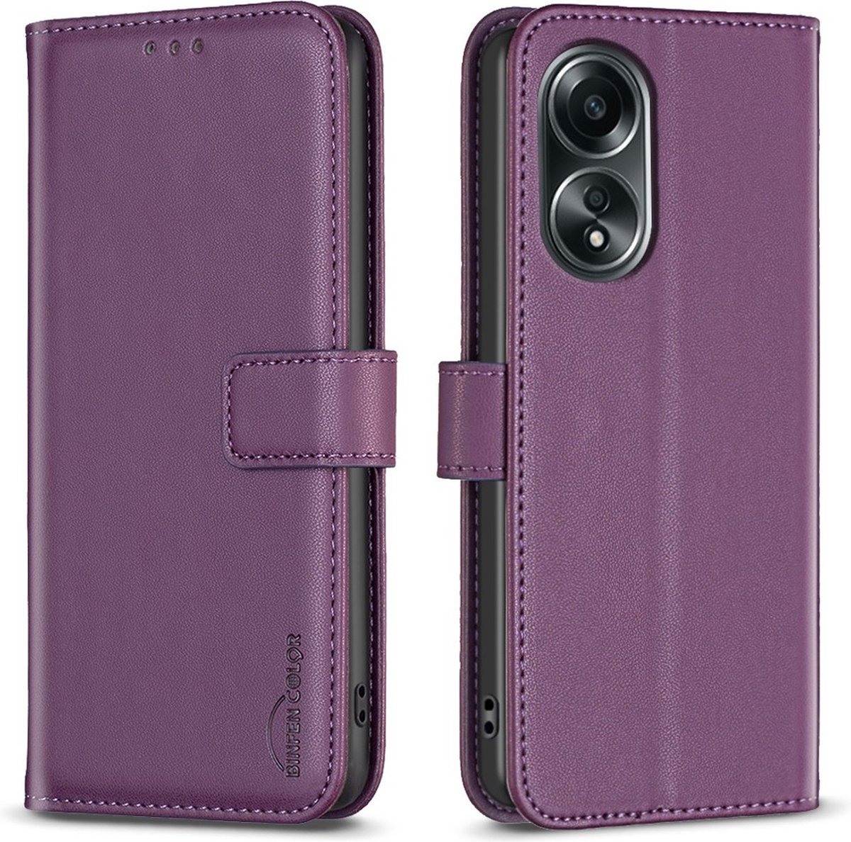 BINFEN Hoesje - Geschikt voor OPPO A58 Hoesje - BINFEN Book Case - Paars