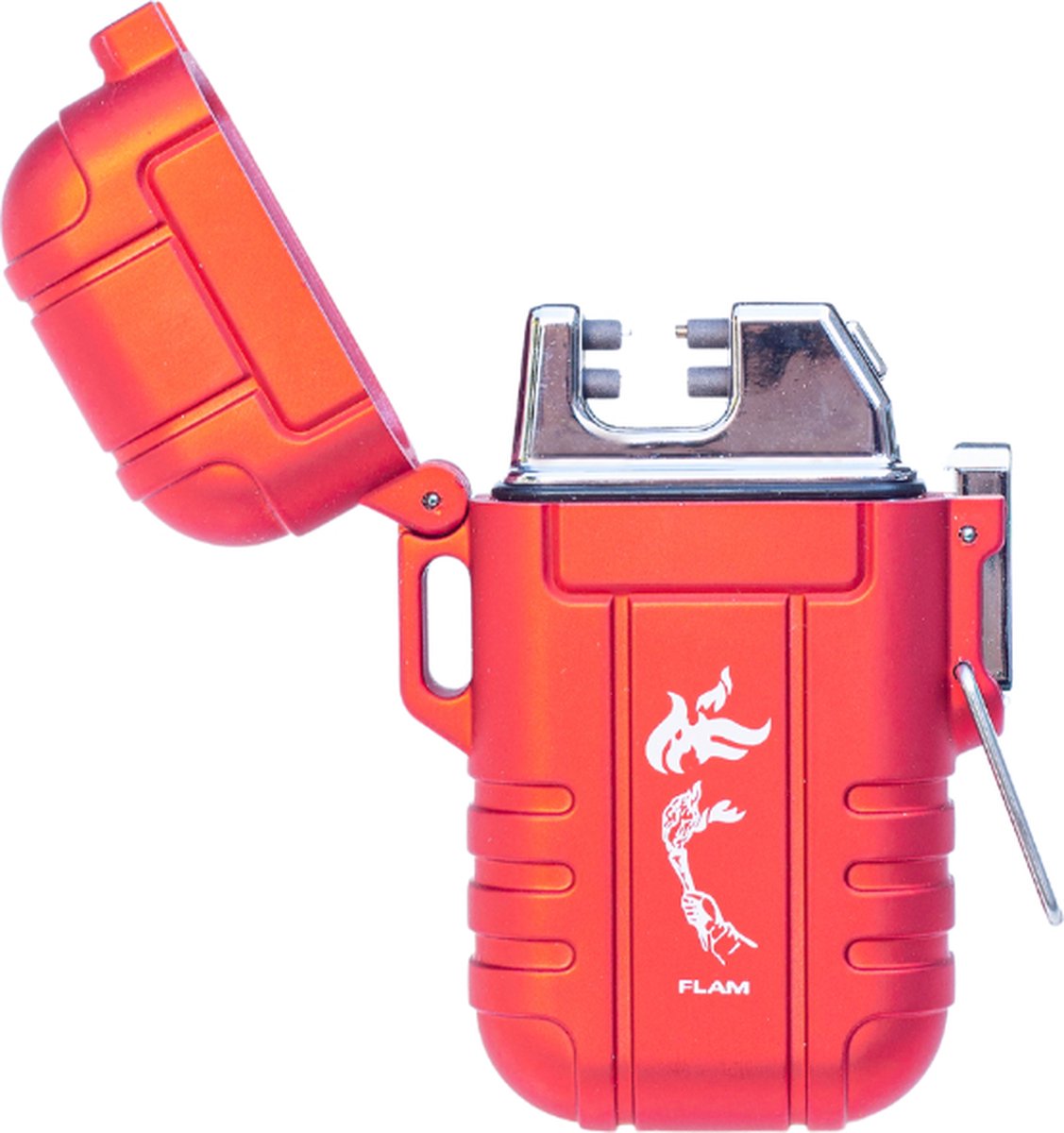 Goedkoopste Flam Elektrische Explorer Plasma Aansteker - Oplaadbaar - Micro USB - Sigaretten en Vuurwerk aansteker - Storm, Regen, Sneeuw en Wind Proof - Waterdicht - Rood