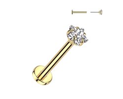 Piercing titanium push in ster 0.8X8x3 - goud - LMPiercings