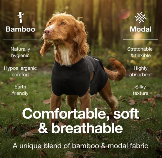 Hjyokuso Traje de Recuperación para Perro, Recovery Sleeve, Traje Quirúrgico, Body Postoperatorio, Alternativa Al Collar Isabelino, Protector De Codo