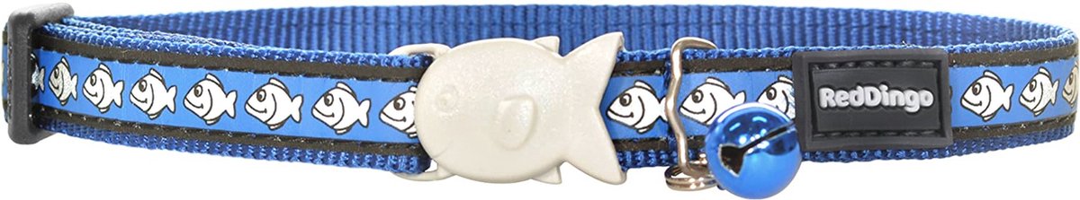 Goedkoopste Blauwe kattenhalsband met reflector en bel 12mm