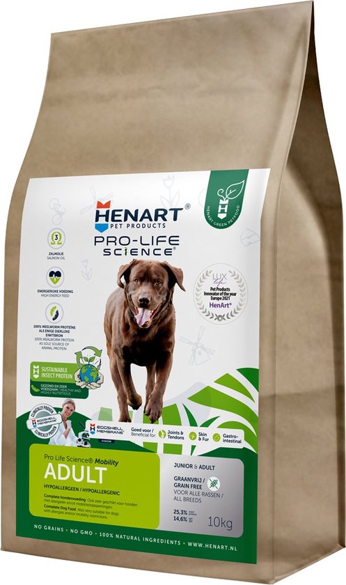 HenArt - Hondenbrokken - Meelwormen/Insecten – Hypoallergeen - 10 kg