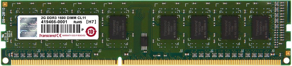 Transcend Jetram Jm1600Kln-2G Geheugenmodule 2 Gb 1 X 8 Gb Ddr3 - afbeelding 3