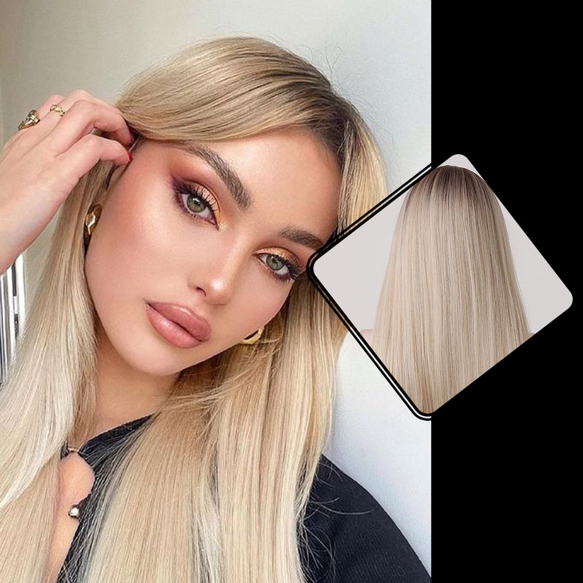 Pruik blond - Pruiken Dames Lang Haar - Haarwerk - Lijkt Echt Haar -Wasbaar - Verstelbaar - Hittebestendig- 65 cm