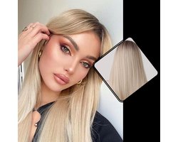 Pruik blond - Pruiken Dames Lang Haar - Haarwerk - Lijkt Echt Haar -Wasbaar - Verstelbaar - Hittebestendig- 65 cm