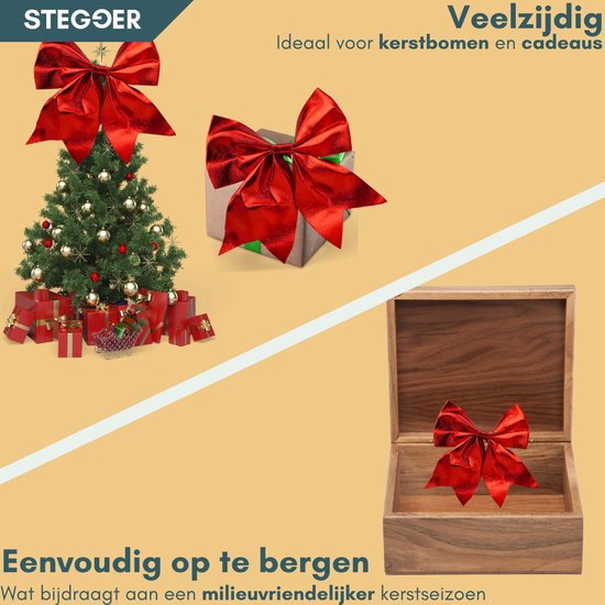 24 Stuks Rode Kerststrikken - Kleine Geschenkstrikken Voor Kerstboom En Cadeaus