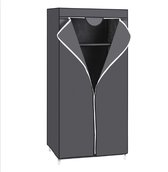 Armoire, armoire en tissu, armoire pliante avec tringle à vêtements, portant à vêtements, espace de rangement pour sacs, speelgoed, chaussures, chambre, dressing, 75 x 45 x 160 cm, gris.
