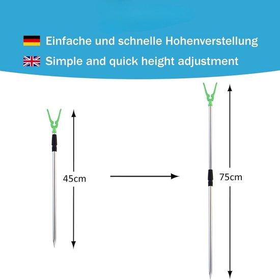 Equivera Bosbaansteun - Bosbaansteun Set - Hengelsteun - Hengel Steun - Hengelsteunen - Rod Holder — afbeelding 2