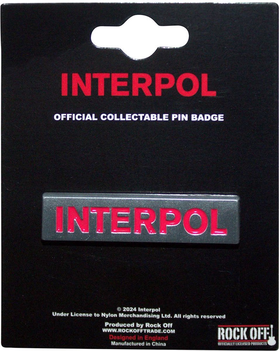 Interpol - Text Logo Pin - Zilverkleurig