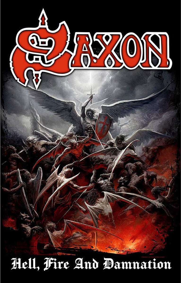 Saxon - Hell, Fire And Damnation Textiel Poster - Multicolours