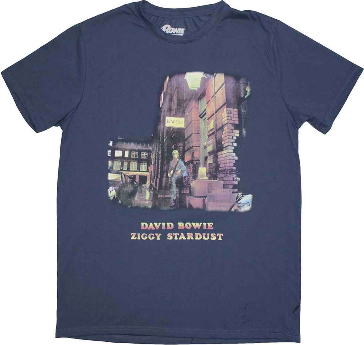 David Bowie - Ziggy Stardust Heren T-shirt - L - Blauw