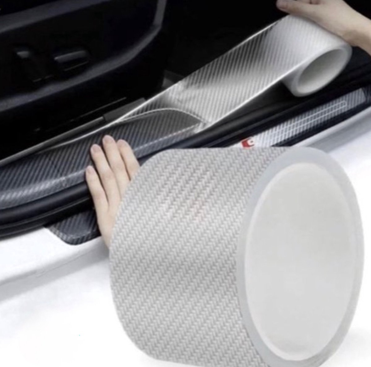 auto autodeur bumper kofferbak beschermer bescherming folie rol 10CM bij 3 M koolstofvezel