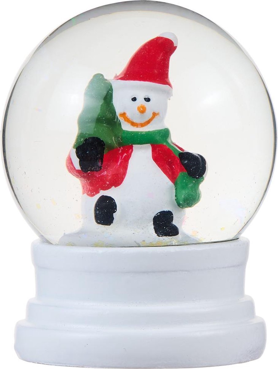 Livarno home 4 stuks Mini sneeuwbol - Sneeuwbollen - Kerstman - Rendier - Pinguin - Sneeuwpop - 4,5 x 5,7 cm