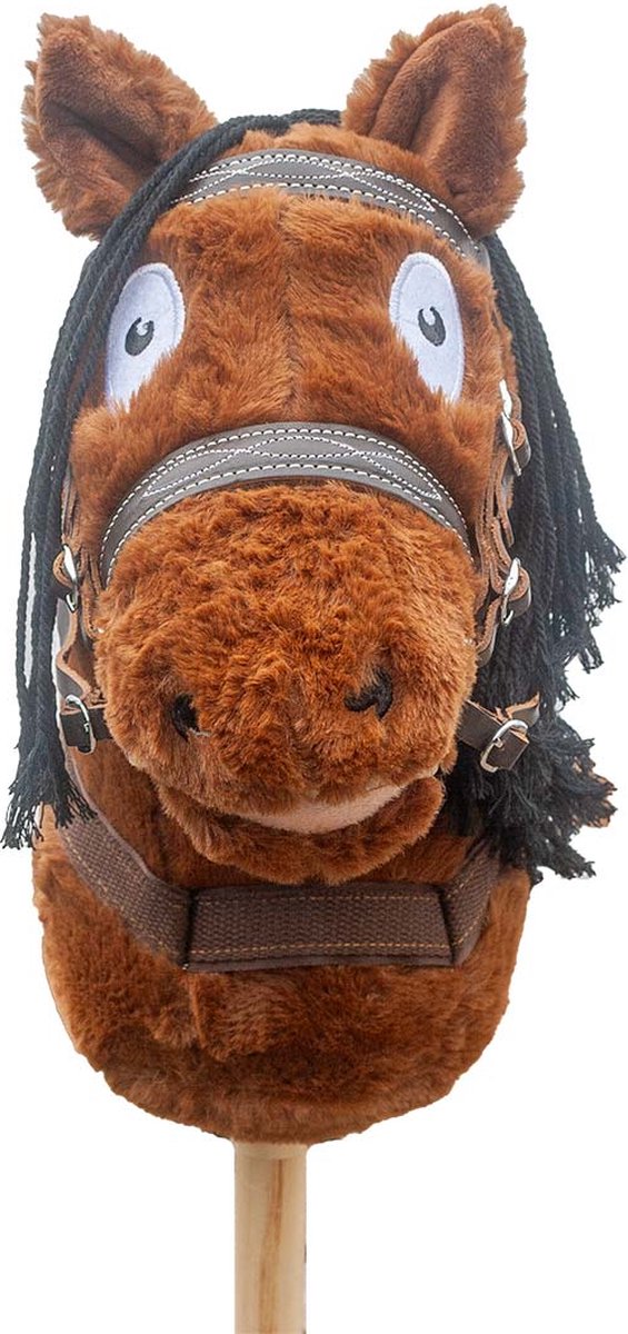 Stokpaard Crafty Ponies Hobby Horse Bruin + Staldoos & Hoofdstel van Crafty Ponies — afbeelding 2