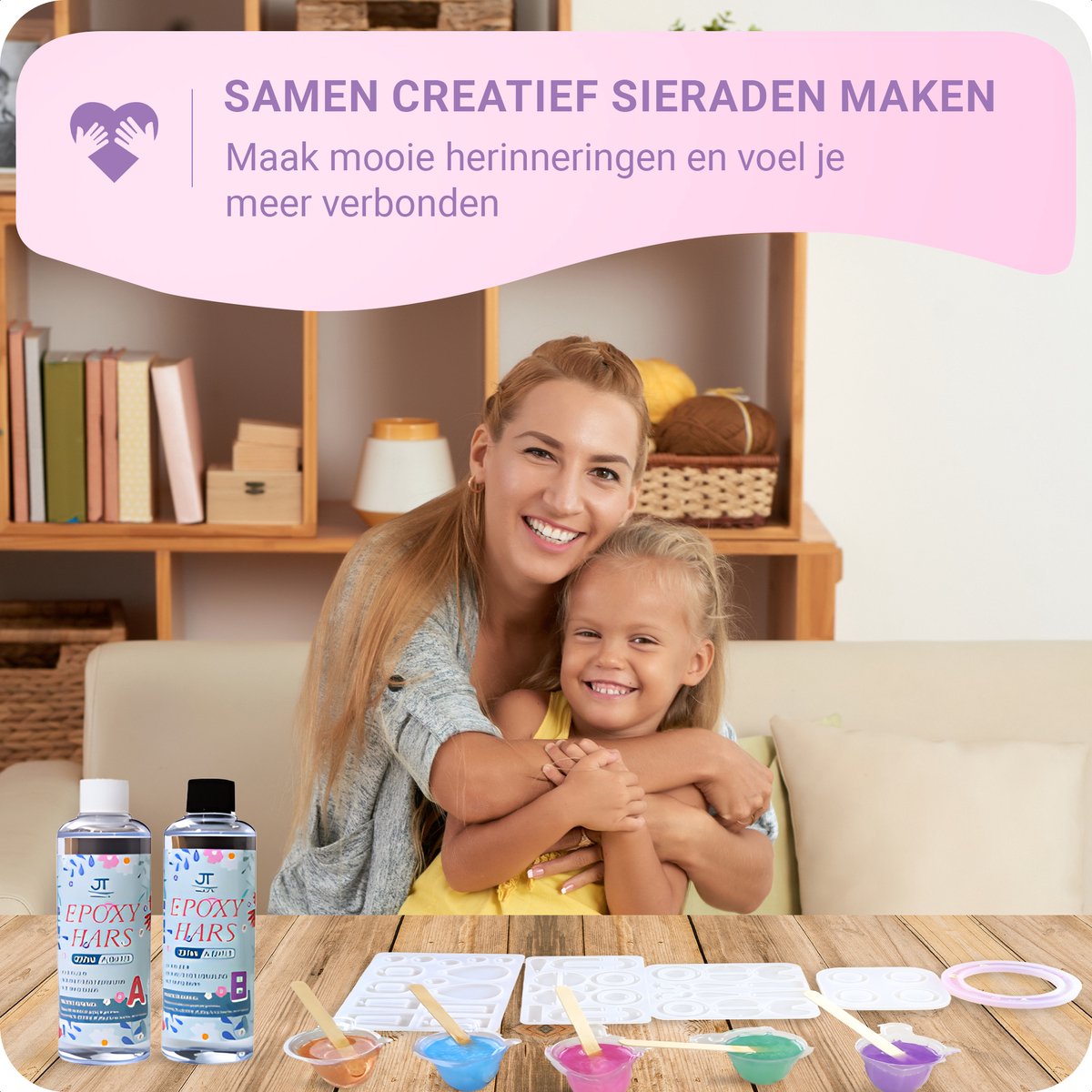 JT Products Epoxy Starterspakket - Zelf Sieraden Maken - Giethars - Epoxy Starterskit - Sieraden, Ketting, Oorbellen, Armband, Ring, Sleutelhanger - Epoxy Resin - Epoxy Hars - Sieraden Maken Set - Sinterklaas Cadeau — cadeau in Hobby - foto 5
