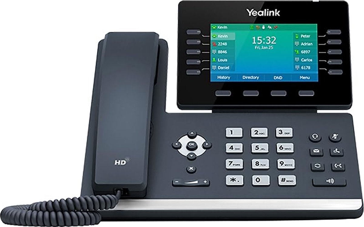 Yealink SIP-T54W IP telefoon Zwart Handset met snoer LCD 10 regels Wi-Fi
