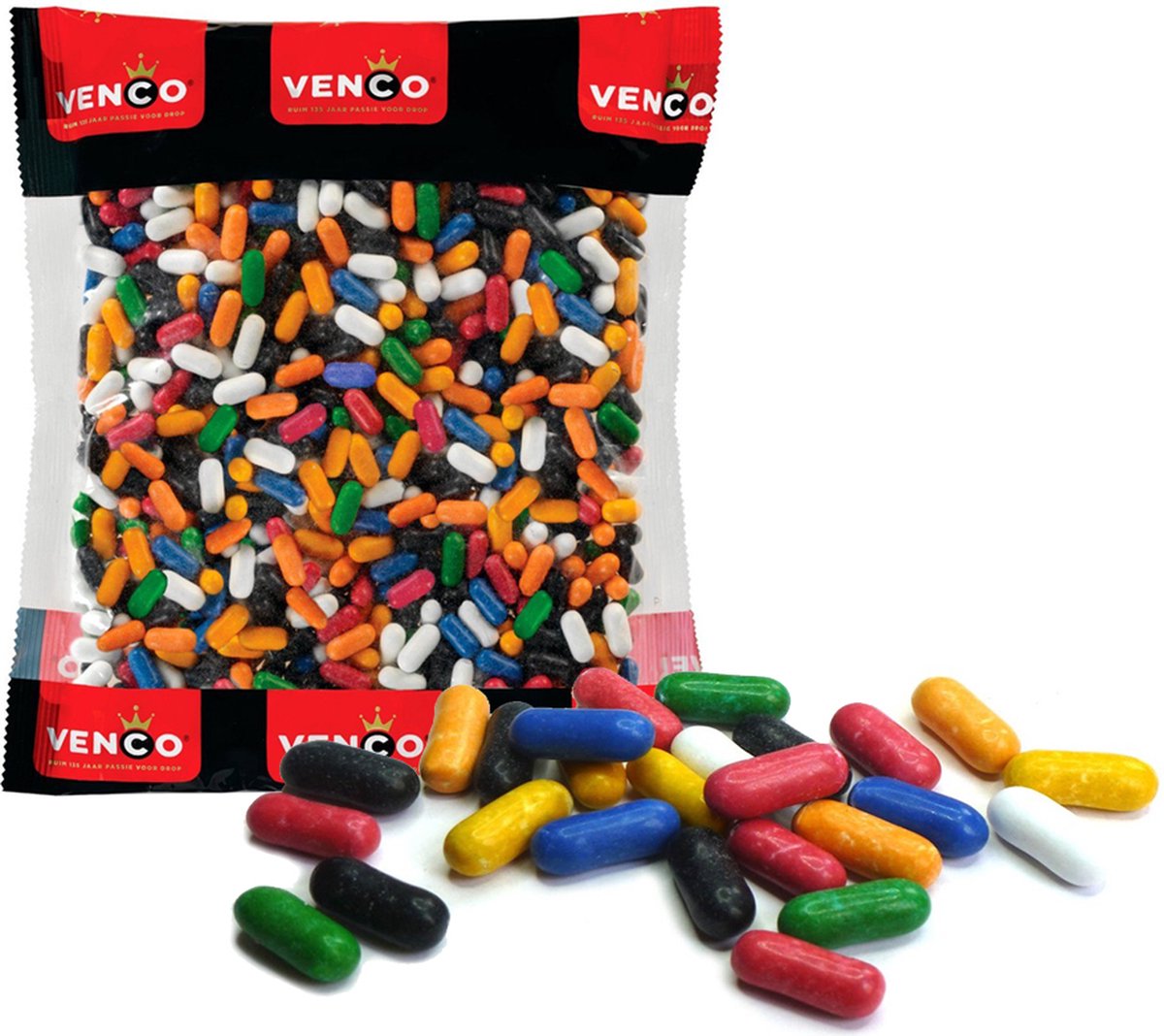 Venco - Kleurendropstaafjes - 2x1 Kilo - Snoep - Drop - Staafjes