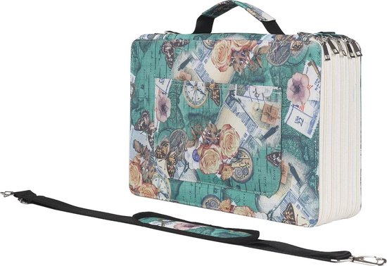 250 Slots Gekleurde Etui Organizer met Rits Capaciteit Pen Houder Tas
