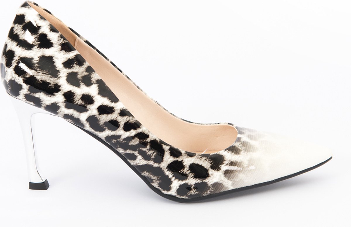 Zerba - Dames Pumps - Maat 42 – Zwart Wit – Leer - Ovetto