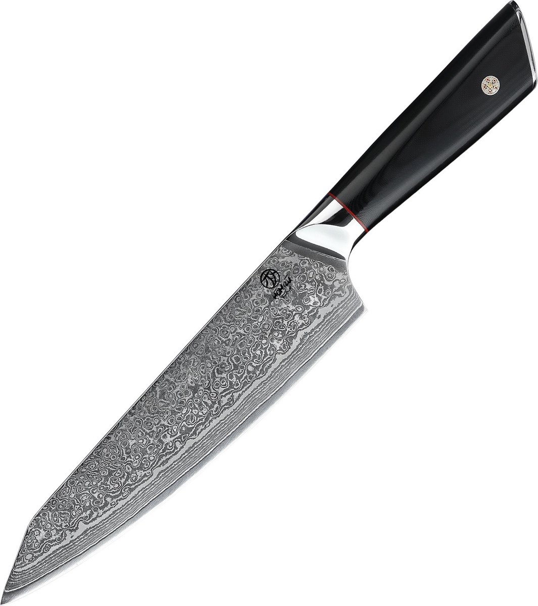 Homizu Kajiya Koksmes - AUS10 Damast/G10 - zwart - doos