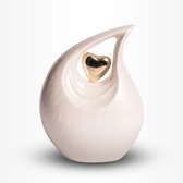 Teardrop Urn Groot 3 liter Wit Creme - Urn voor Menselijke As - Crematie Urn voor As Volwassenen - Dieren Urn voor As Crematie - Urn Hond - Urn Kat