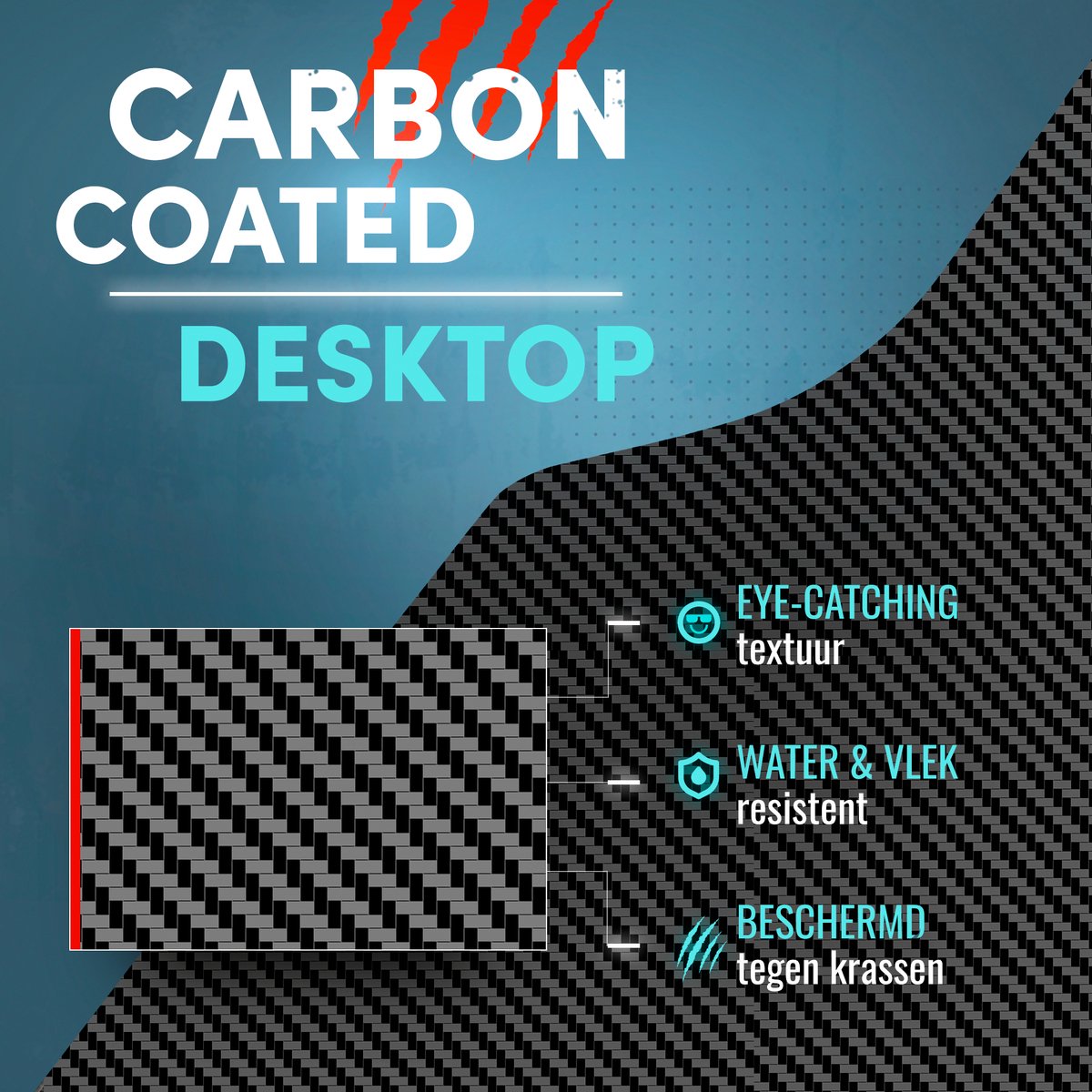 For The Win Gaming Bureau met LED Verlichting - 140x74x60 cm - Game Bureau - Incl. RGB Muismat - Gaming Desk - Computer Tafel - Gaming Tafel