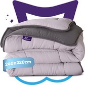 Slaapspeciaal All year dekbed enkel - eazydekbed ® Series Grijs/Antraciet - Dekbed zonder overtrek | 240x220 cm - Hoesloos dekbed - Bedrukt dekbed zonder overtrek - Dekbed in kleur - Gekleurd dekbed - Lits Jumeaux Dekbed