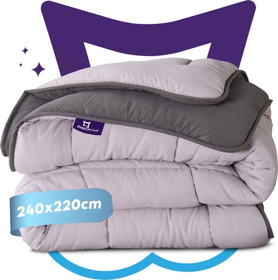 Slaapspeciaal All year dekbed enkel - eazydekbed ® Series Grijs/Antraciet - Dekbed zonder overtrek | 240x220 cm - 30 dagen proefslapen - Hoesloos dekbed - Bedrukt dekbed zonder overtrek - Dekbed in kleur - Gekleurd dekbed - Lits Jumeaux Dekbed