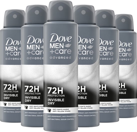 Dove Men+Care Advanced Anti-Transpirant Deodorant Spray - Invisible Dry - 6 x 150 ml - Voordeelverpakking