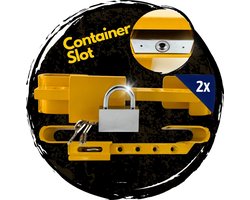 TronicXL 2 stuks Containerslot gehard staal – Diefstalbeveiliging voor vrachtcontainers, zeecontainers, bouwcontainers, vrachtwagens - slot geel